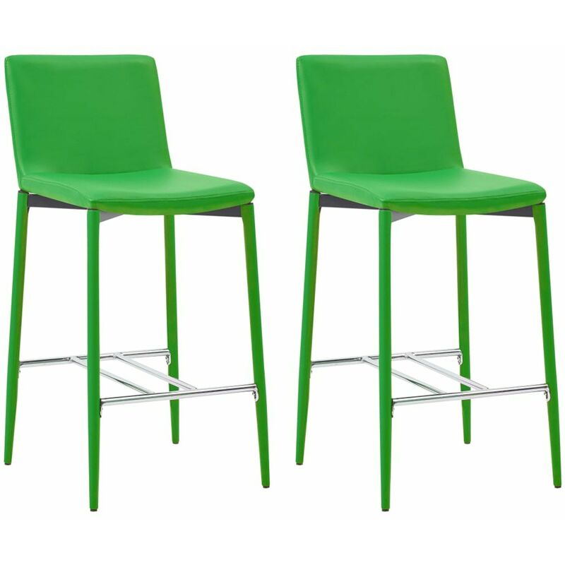 

Happyshopping - Taburetes de cocina 2 unidades cuero sintetico verde