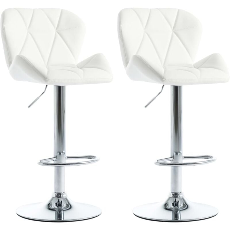 

Taburete de Cocina Cuero Sintético 2 Unidades Blanco - Blanco - Vidaxl