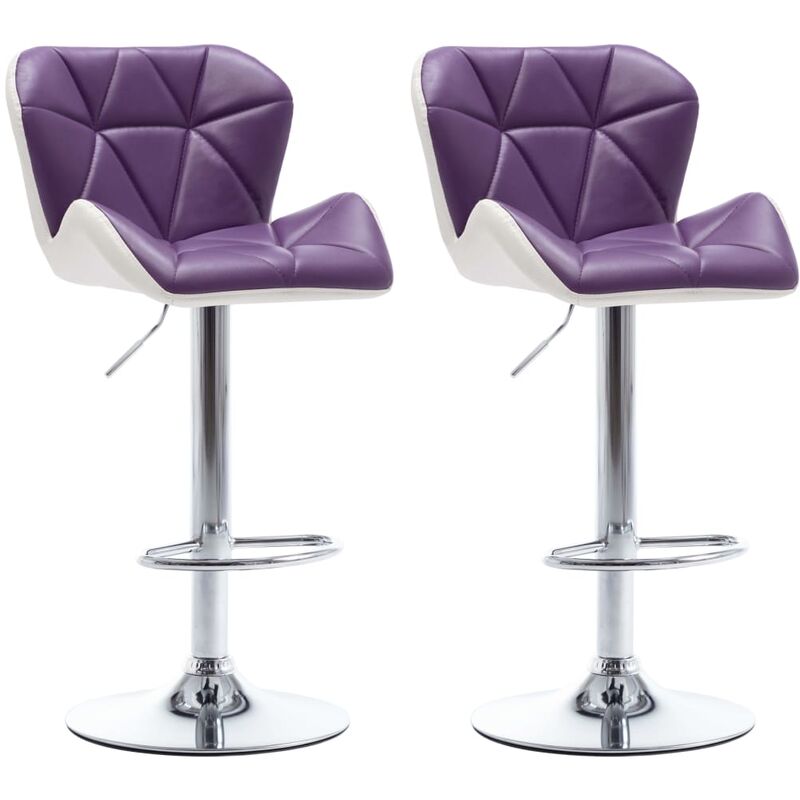 

vidaXL Taburete de Cocina Cuero Sintético 2 Unidades Morado - Púrpura