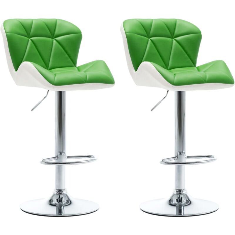 

vidaXL Taburete de Cocina Cuero Sintético 2 Unidades Verde - Verde