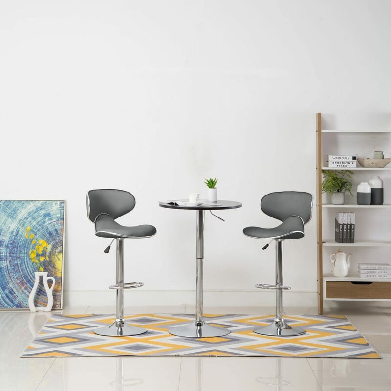 

Taburetes de cocina 2 unidades cuero sintético gris - Gris