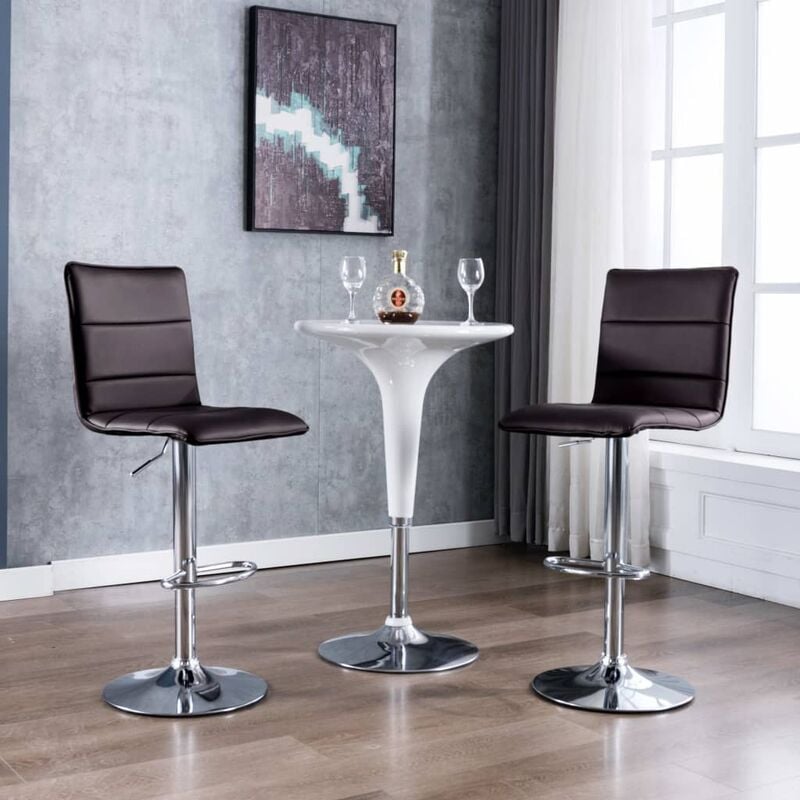 

Taburetes de cocina 2 unidades cuero sintético marrón - Marrón