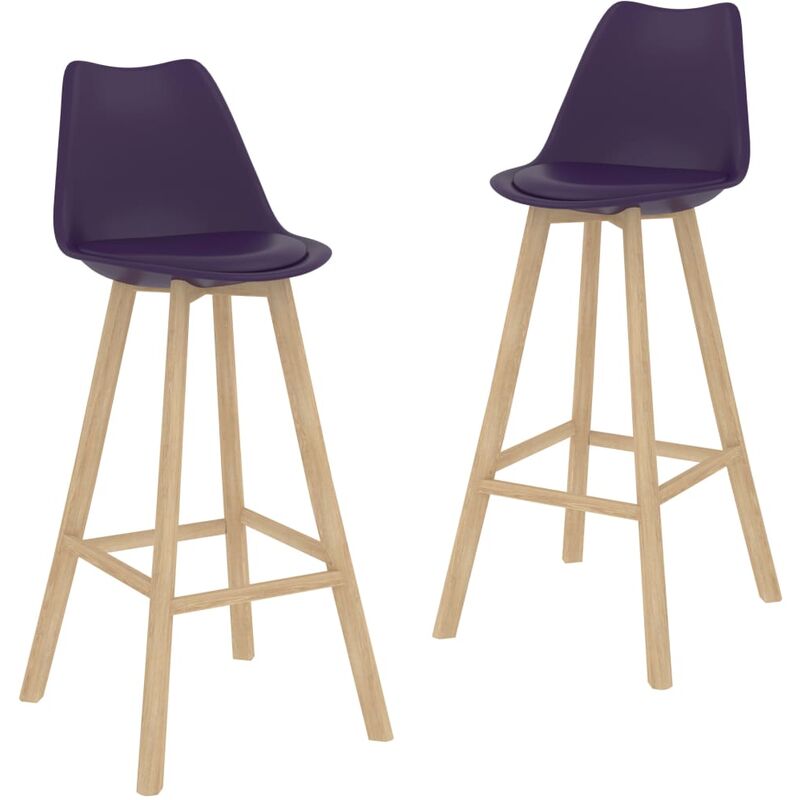 

Taburetes de cocina 2 unidades cuero sintético morado oscuro - Púrpura