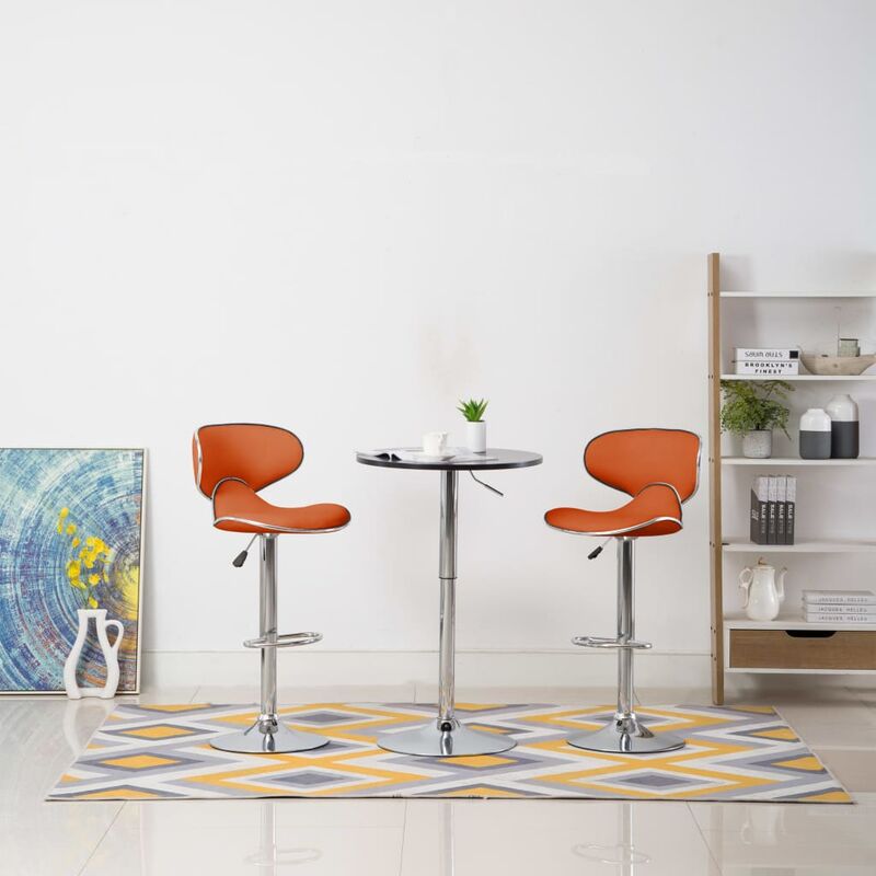 

Taburetes de cocina 2 unidades cuero sintético naranja - Naranja