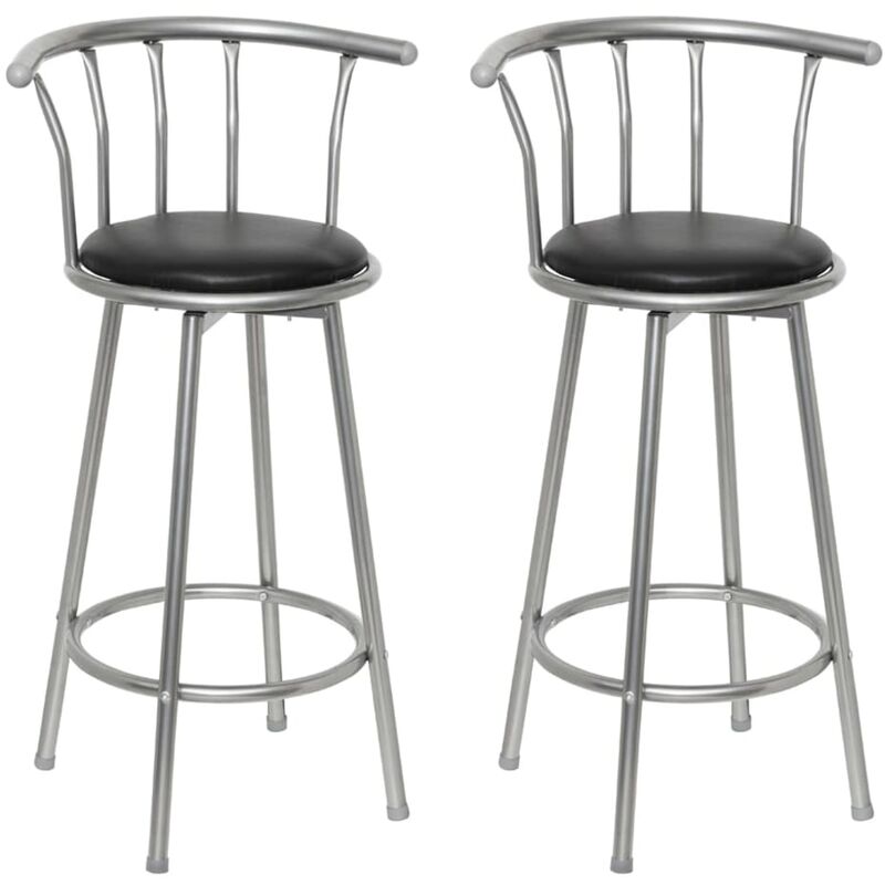 

Taburetes de cocina 2 unidades cuero sintético negro - Negro