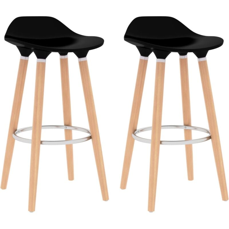 

vidaXL Taburetes de Cocina 2 Unidades Negro - Negro