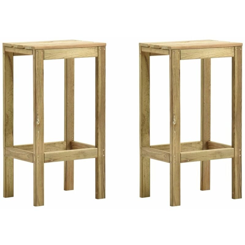 

Taburetes de cocina 2 unidades madera de pino impregnada