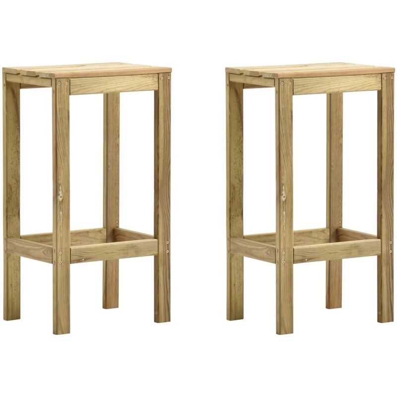 

Taburetes de cocina 2 unidades madera de pino impregnada - Marrón