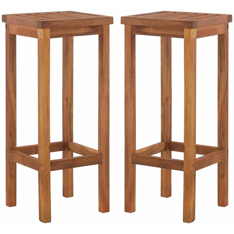 

Taburetes de cocina 2 unidades madera maciza acacia