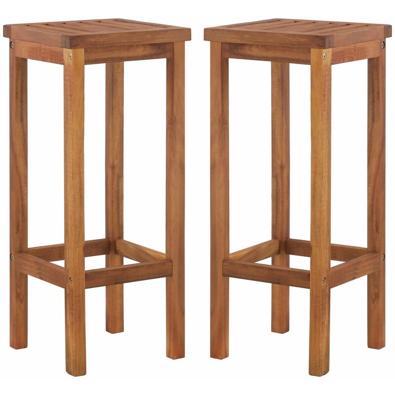 

Taburetes de cocina 2 unidades madera maciza acacia - Marrón