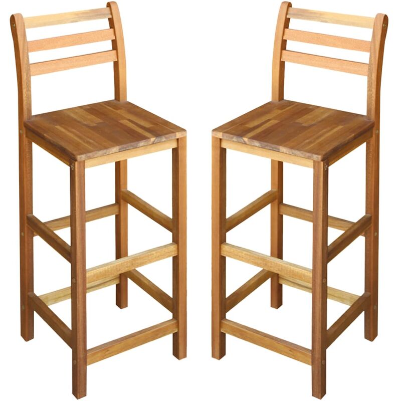

Taburetes de cocina 2 unidades madera maciza acacia - Marrón
