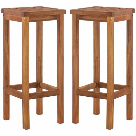 Taburetes de cocina 2 unidades madera maciza acacia