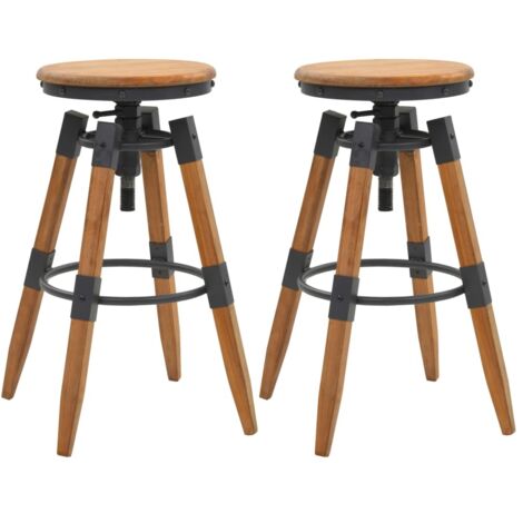 Taburetes de cocina 2 unidades madera maciza de abeto