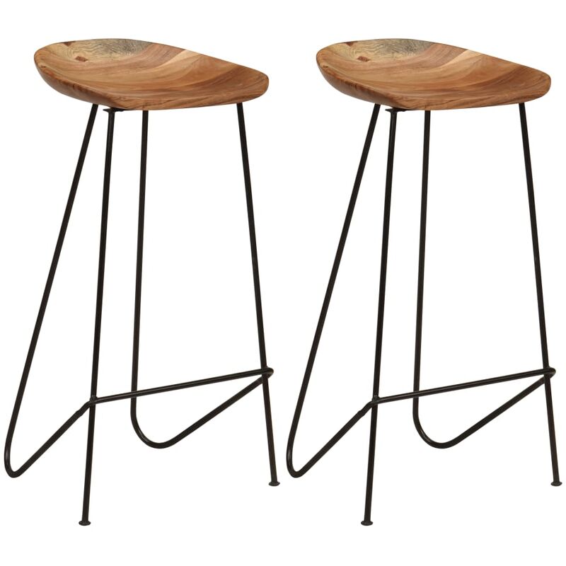 

Taburetes de cocina 2 unidades madera maciza de acacia