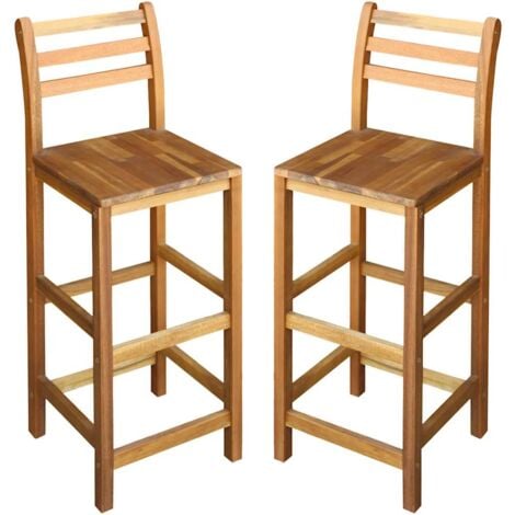 Taburetes de cocina 2 unidades madera maciza de acacia vidaXL