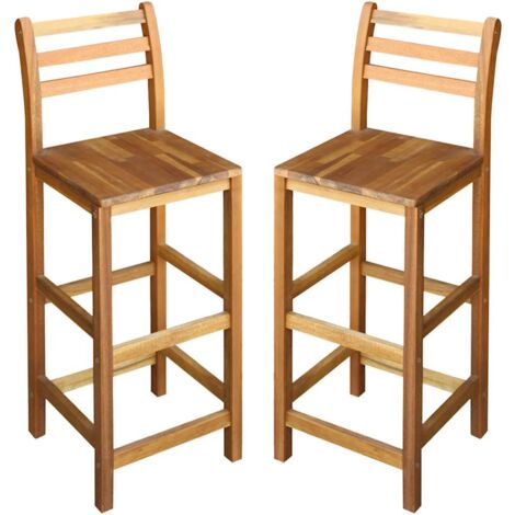 Taburetes de cocina 2 unidades madera maciza de acacia vidaXL902898