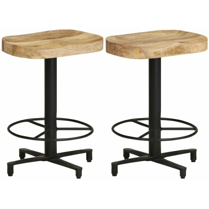 

Happyshopping - Taburetes de cocina 2 unidades madera maciza de mango 52 cm