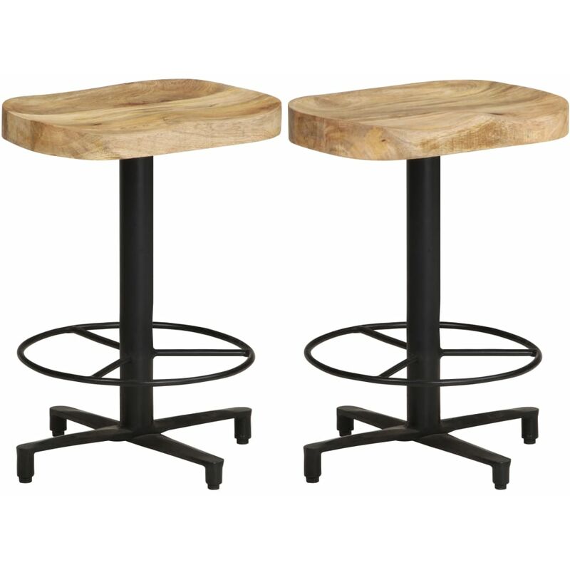 

Taburetes de cocina 2 unidades madera maciza de mango 52 cm