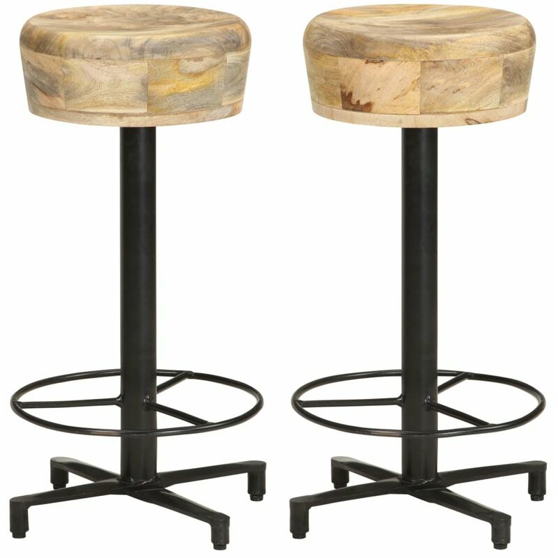 

Taburetes de cocina 2 unidades madera maciza de mango 66 cm