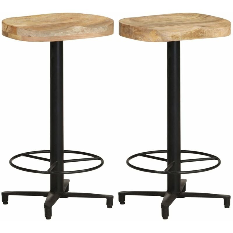 

Happyshopping - Taburetes de cocina 2 unidades madera maciza de mango 66 cm