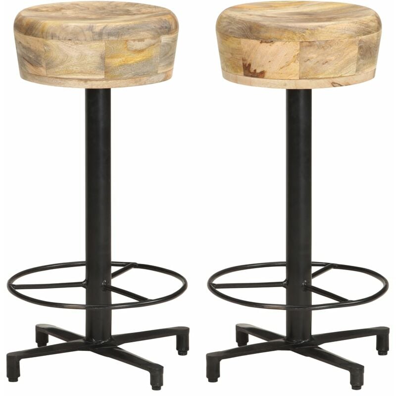 

Taburetes de cocina 2 unidades madera maciza de mango 66 cm
