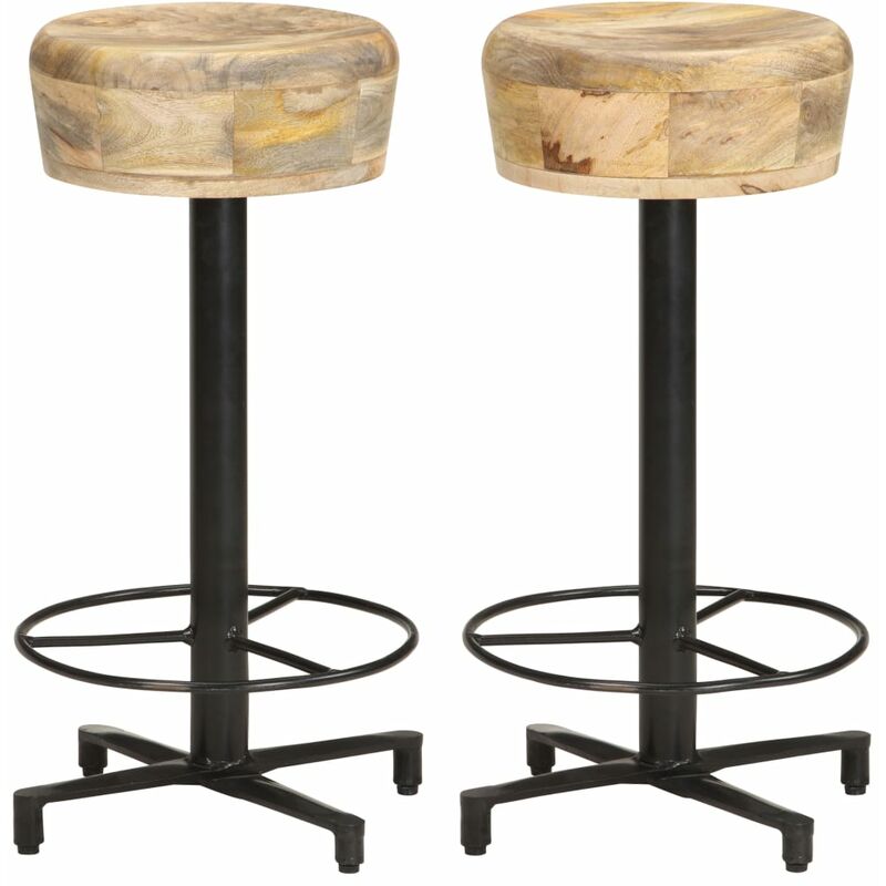 

Taburetes de cocina 2 unidades madera maciza de mango 66 cm - Marrón