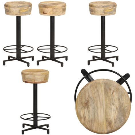 Taburetes de cocina 2 unidades madera maciza de mango 66 cm - Madera de mango - Taburetes de cocina