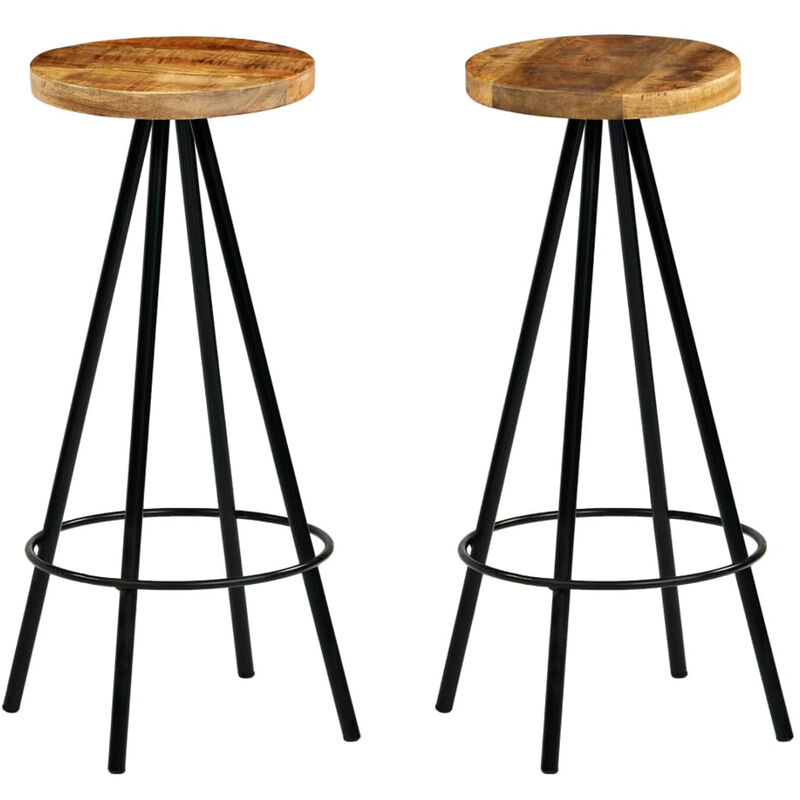

Taburetes de cocina 2 unidades madera maciza de mango