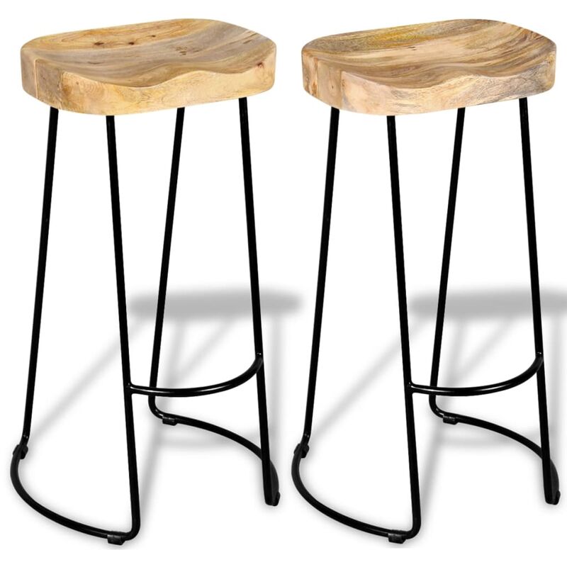 

Taburetes de cocina 2 unidades madera maciza de mango