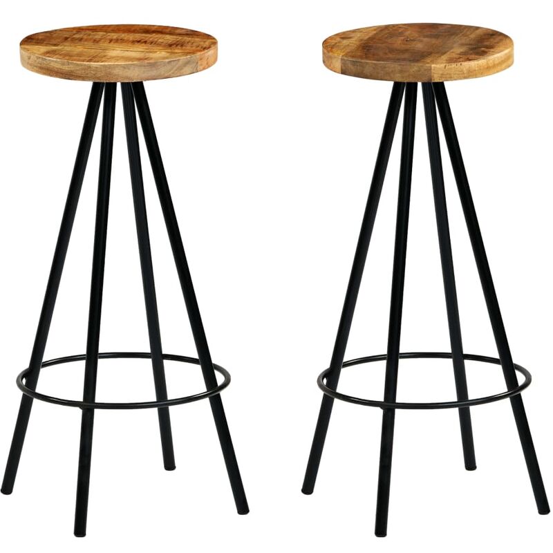 

Taburetes de cocina 2 unidades madera maciza de mango
