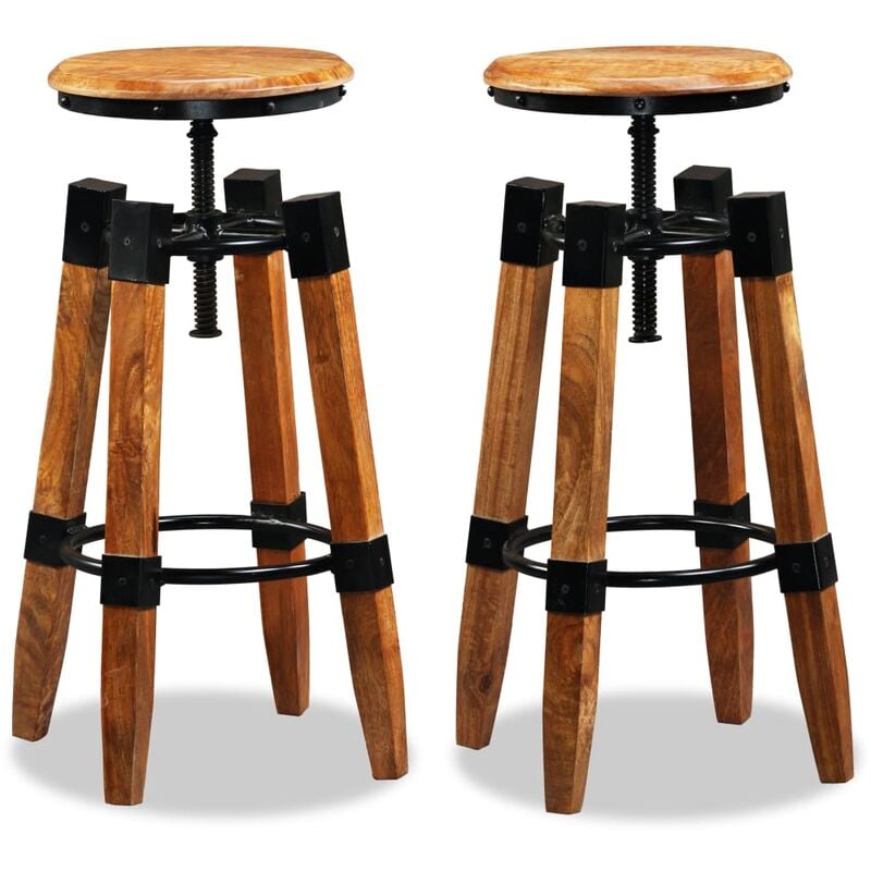 

Taburetes de cocina 2 unidades madera maciza de mango