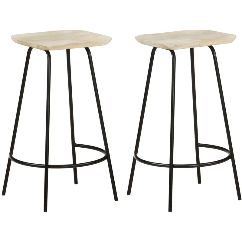 

Taburetes de cocina 2 unidades madera maciza de mango