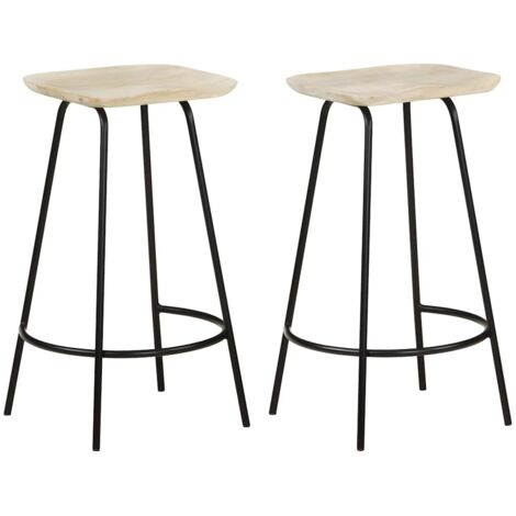 Taburetes de cocina 2 unidades madera maciza de mango