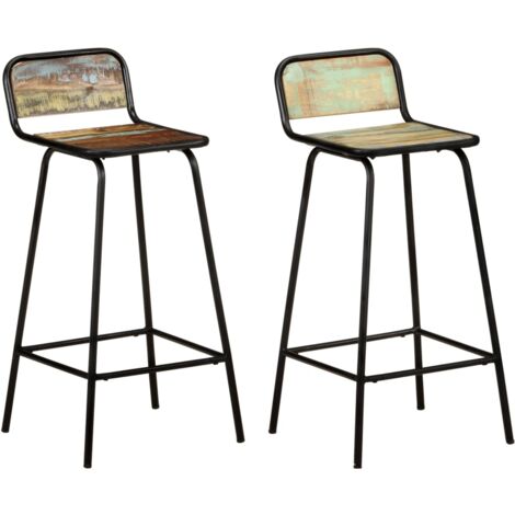 Taburetes de cocina 2 unidades madera maciza reciclada vidaXL