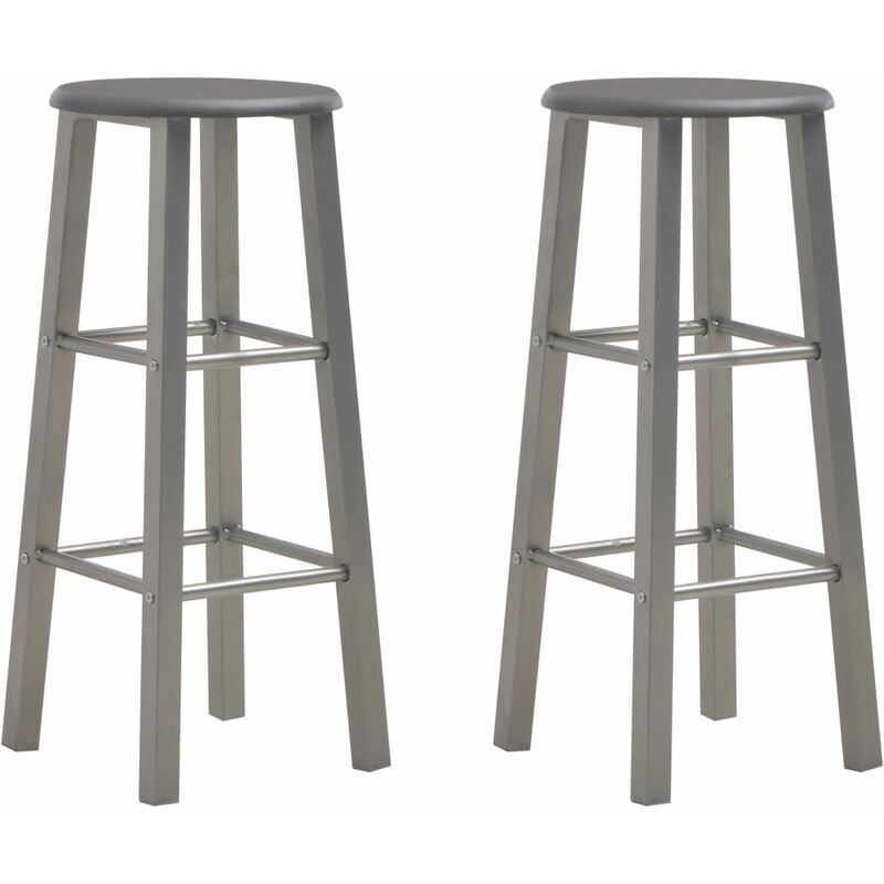 

vidaXL Taburetes de Cocina 2 Unidades MDF Gris Antracita - Antracita