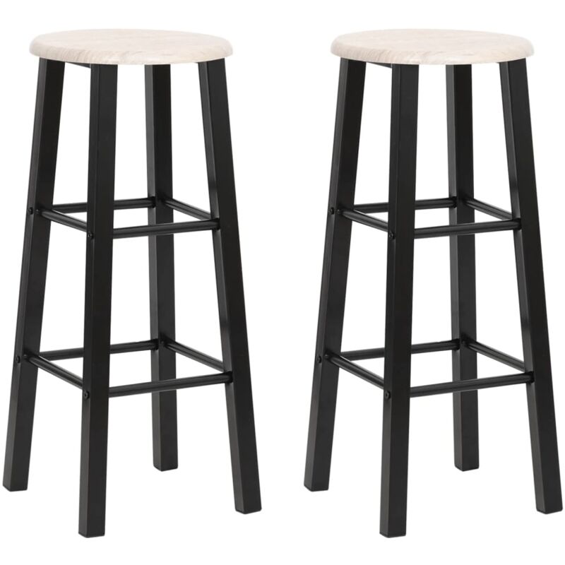 

vidaXL Taburetes de Cocina 2 Unidades MDF Negros - Negro