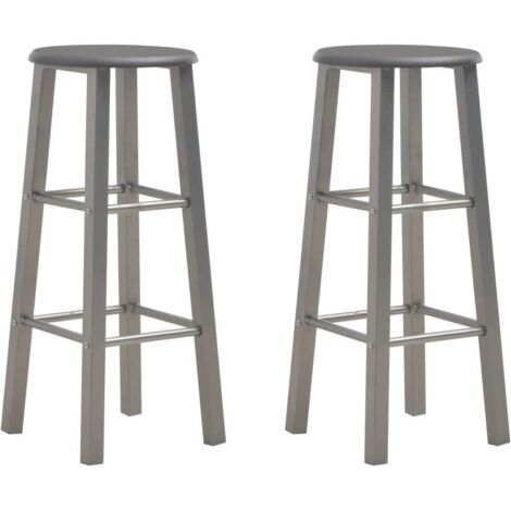 Taburetes de cocina 2 unidades MDF gris antracita