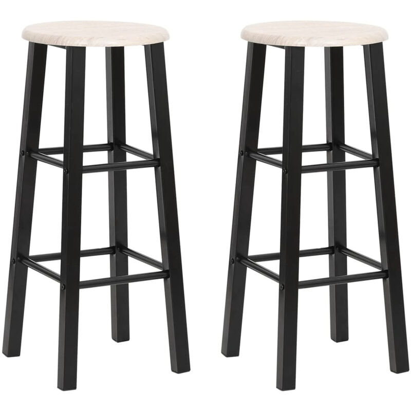 

Taburetes de cocina 2 unidades MDF negros