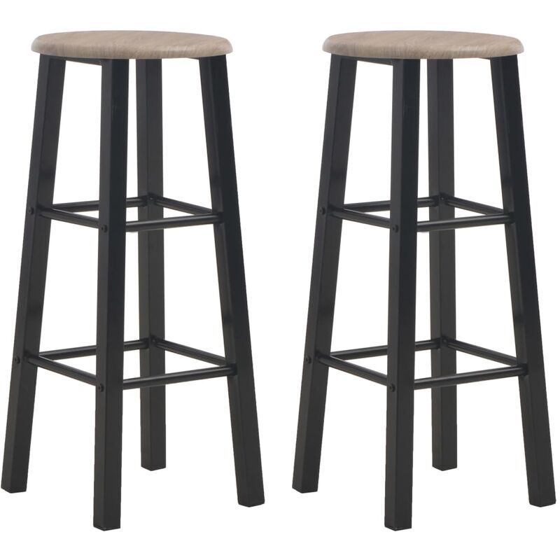 

Taburetes de cocina 2 unidades MDF negros