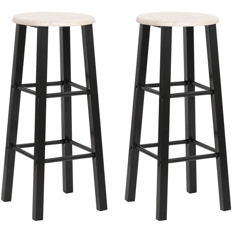 

Taburetes de cocina 2 unidades MDF negros - Negro