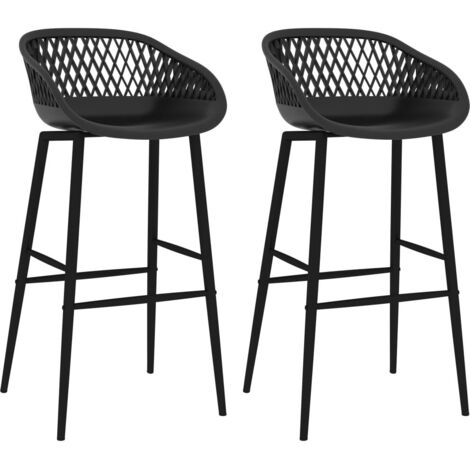Taburetes de cocina 2 unidades negro