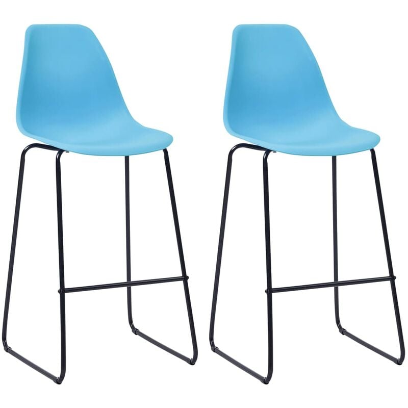 

Happyshopping - Taburetes de cocina 2 unidades plastico azul