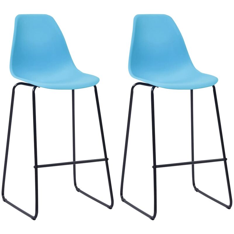 

Taburetes de cocina 2 unidades plástico azul
