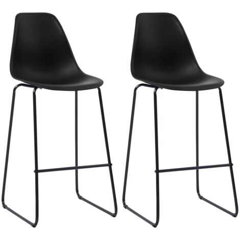 Taburetes de cocina 2 unidades plástico negro vidaXL