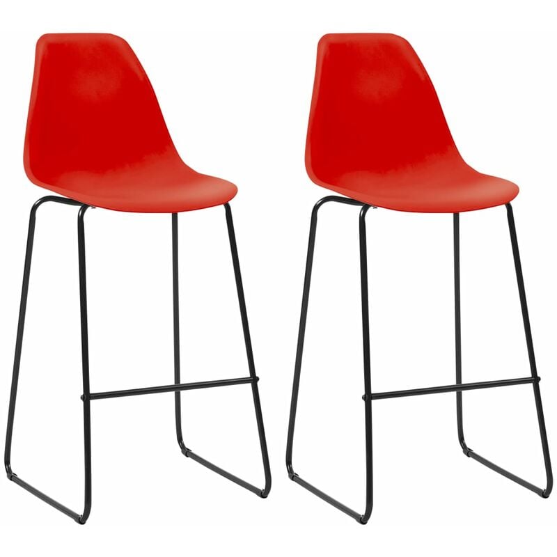 

Taburetes de cocina 2 unidades plástico rojo