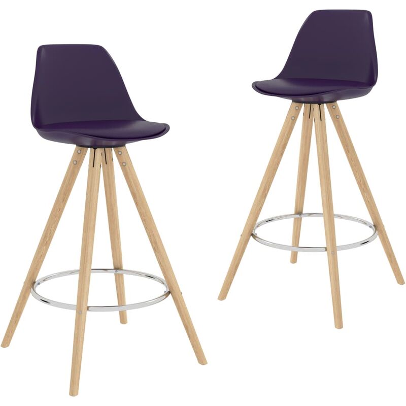 

Taburetes de cocina 2 unidades PP lila madera maciza de haya