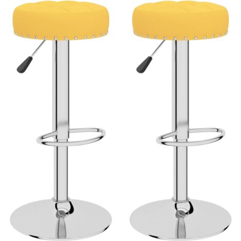 Taburetes de cocina 2 unidades tela amarillo mostaza vidaXL