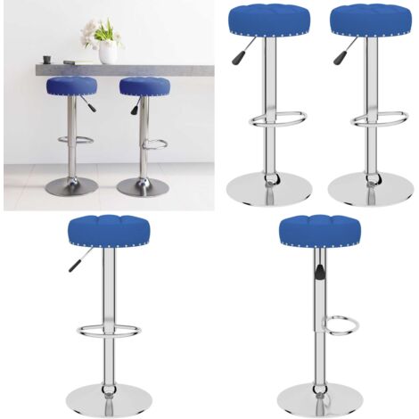Taburetes de cocina 2 unidades tela azul - Taburetes de cocina - Asiento de bar