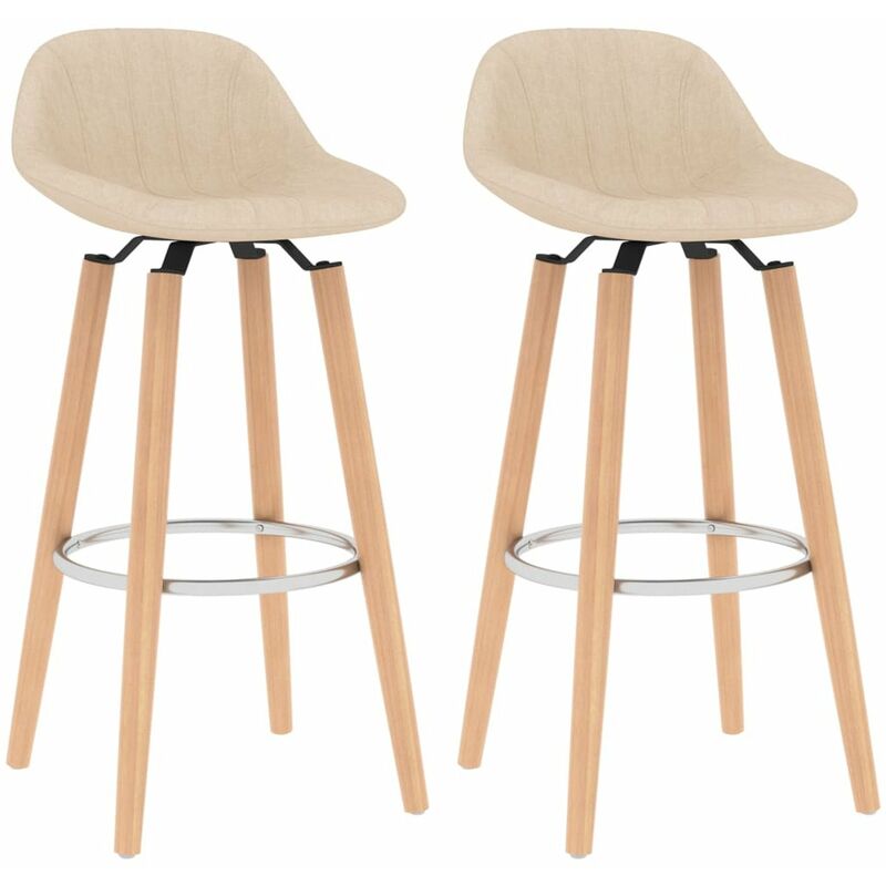 

Taburetes de cocina 2 unidades tela color crema