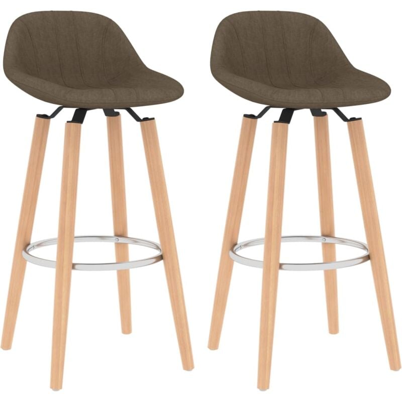 

vidaXL Taburetes de Cocina 2 Unidades Tela Marrón - Marrón